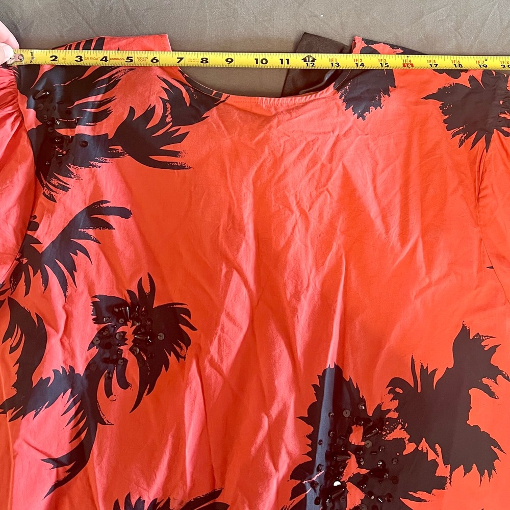 Anthropologie ATSU Black & Red Floral Print Dress Size Medium - Picture 8 of 10